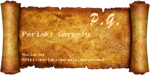 Perlaki Gergely névjegykártya
